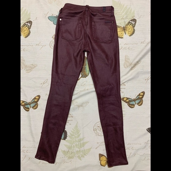 7 for all mankind knee seam coated skinny jeans - Picture 3 of 7